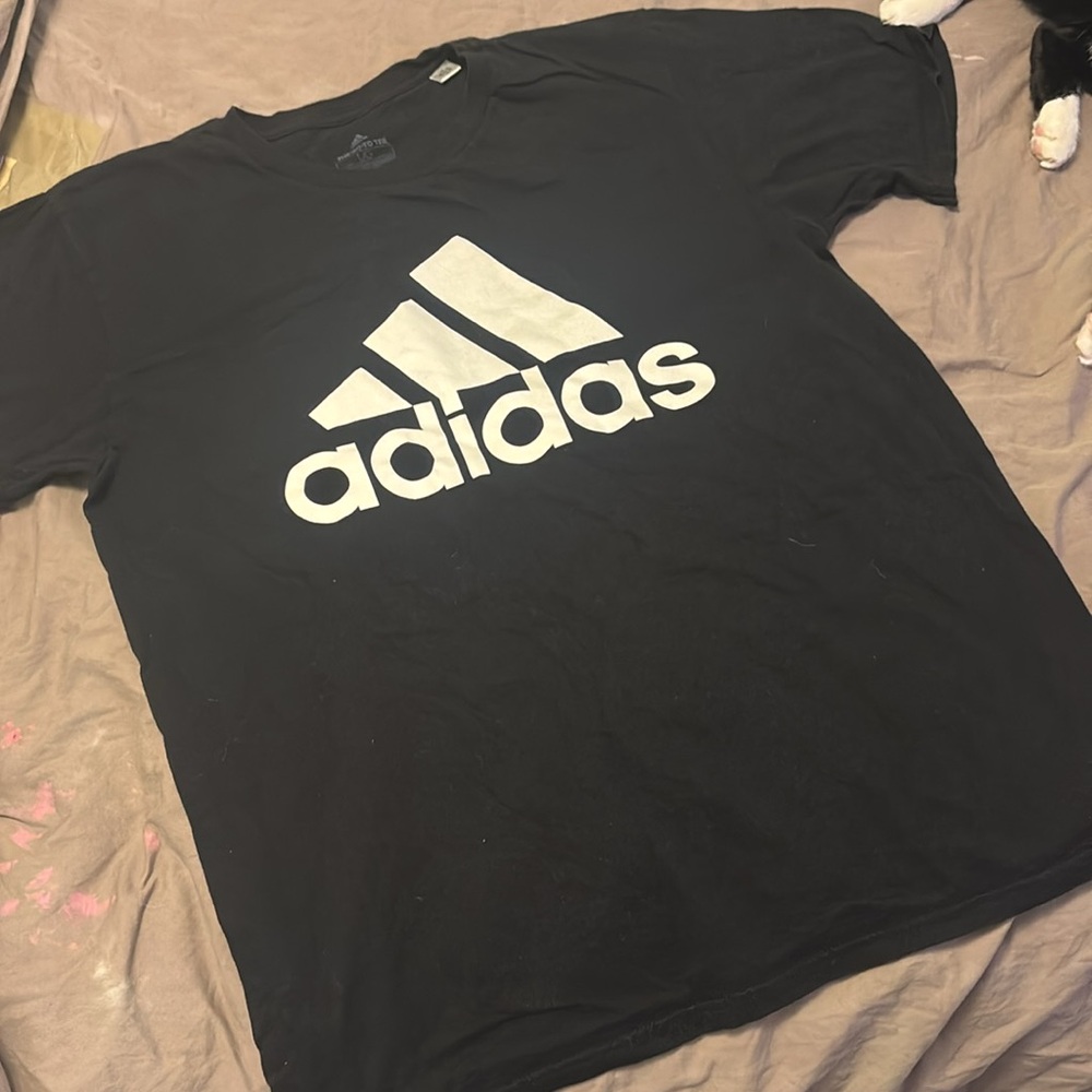 Adidas Black and White Short Sleeve Tee - Picture 2 of 4